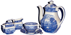 "River Scene" by Wedgwood & Co. Ltd. Wedgwood Kaffeeset "River Scene"